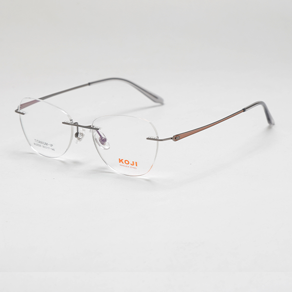 KOJI MJ2520 55-17-145 Titanium Rimless Optical Glasses Frame OEM ODM
