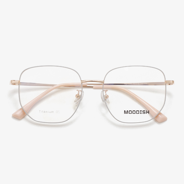 MOODISH MO7667 55-18-145 Oversized Retro β-Titanium Frame IP Two-Tone Plating