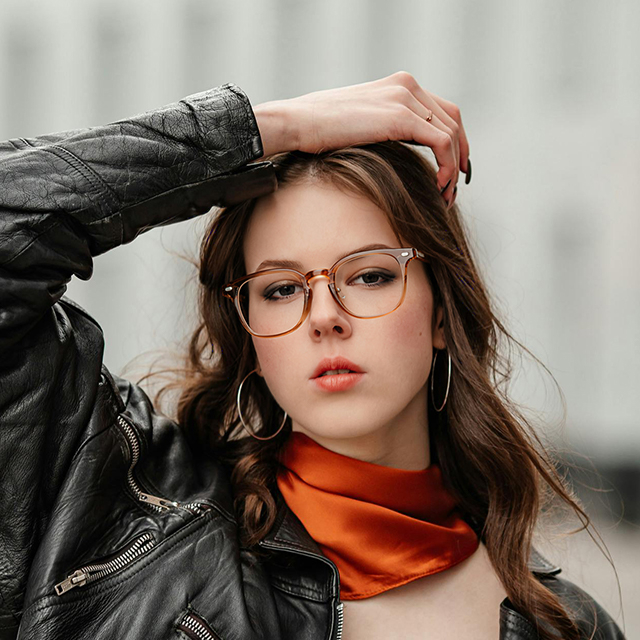 CAILN KELIEN 81 Series Rectangle Black Acetate Designer Optical Frame - 81116