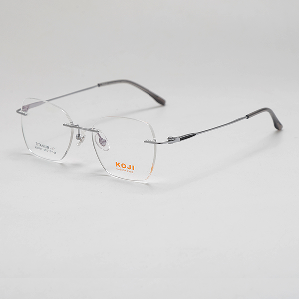 KOJI MJ2507 51-17-145 Titanium Rimless Browline Glasses Frame OEM ODM