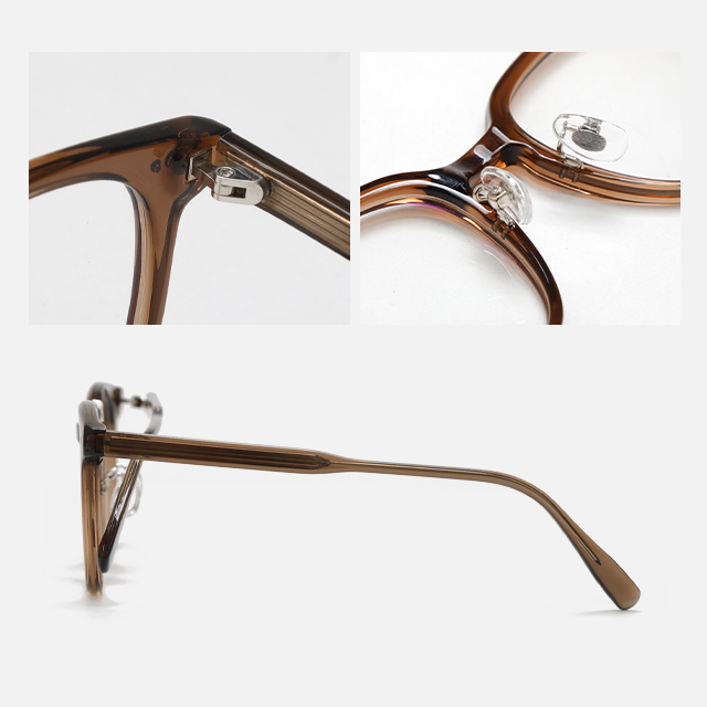 CAILIN KELIEN 81 Series Semi Rimless Smoke Grey Acetate Minimalist Optical Frame - 81101