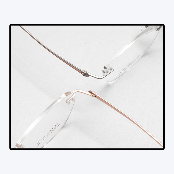 KOJI MJ2520 55-17-145 Titanium Rimless Optical Glasses Frame OEM ODM