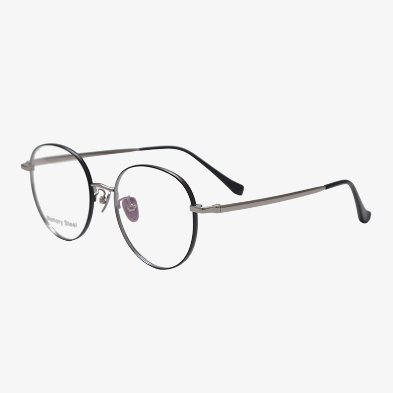 9101 51-18-145 Memory Titanium Wide Fit Retro Glasses