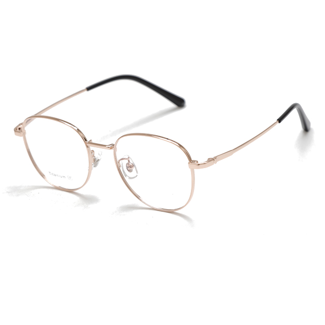 MOODISH MO7655 49-18-145 Retro Semi-Titanium Glasses Frame IP Two-Tone Plating