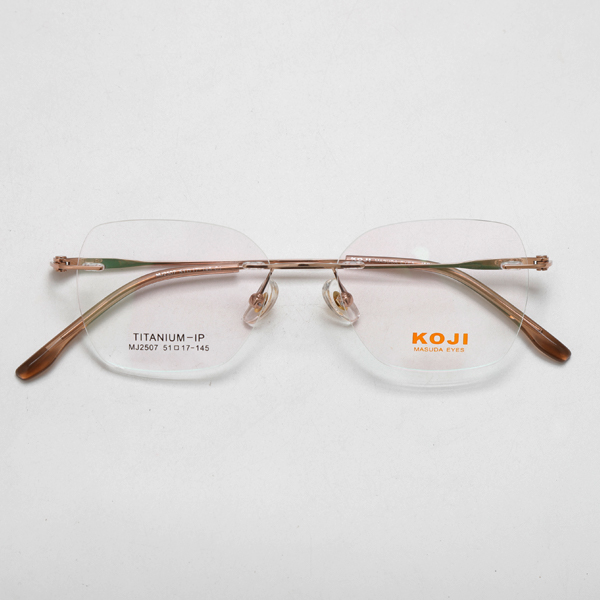 KOJI MJ2507 51-17-145 Titanium Rimless Browline Glasses Frame OEM ODM
