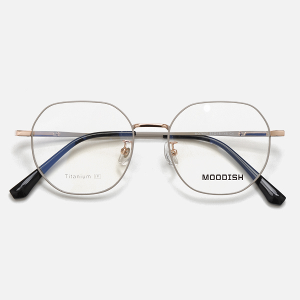 MOODISH MO7657 51-18-145 Retro β-Titanium Glasses Frame IP Two-Tone Plating