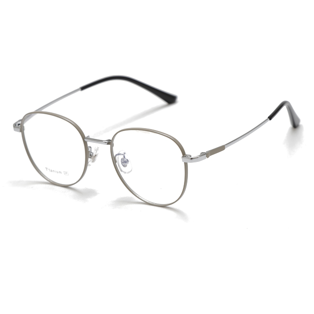 MOODISH MO7655 49-18-145 Retro Semi-Titanium Glasses Frame IP Two-Tone Plating