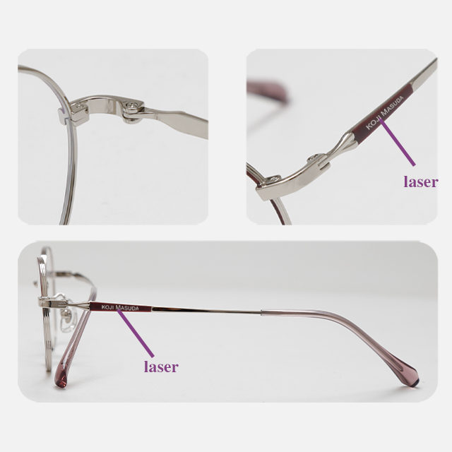 Koji Masuda 70125 49-18-142 Women Titanium Glasses Frame with Laser Logo