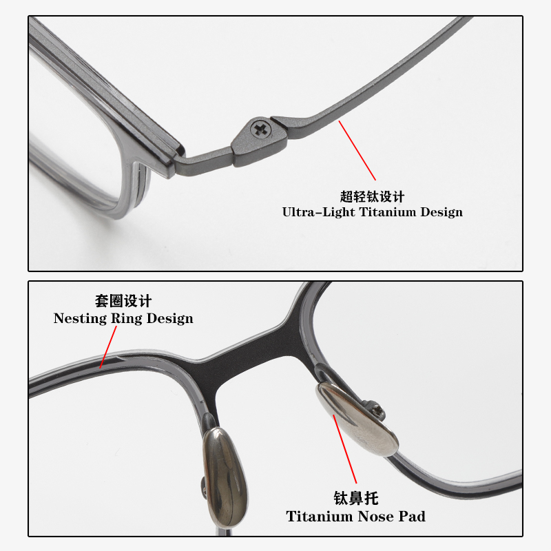 KM8503 54-19-150 Titanium Half-Rim Screwless Eyeglasses Frames KOJI MASUDA
