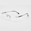 2018 55-18-148 Wooden Temple Titanium Rimless Eyeglasses