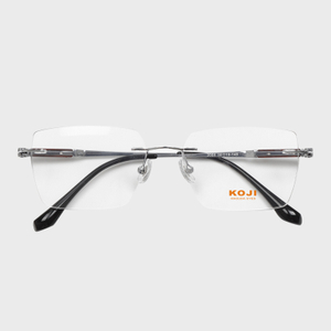 2008 56-18-148 Natural Wood Titanium Rimless Eyeglass Frames