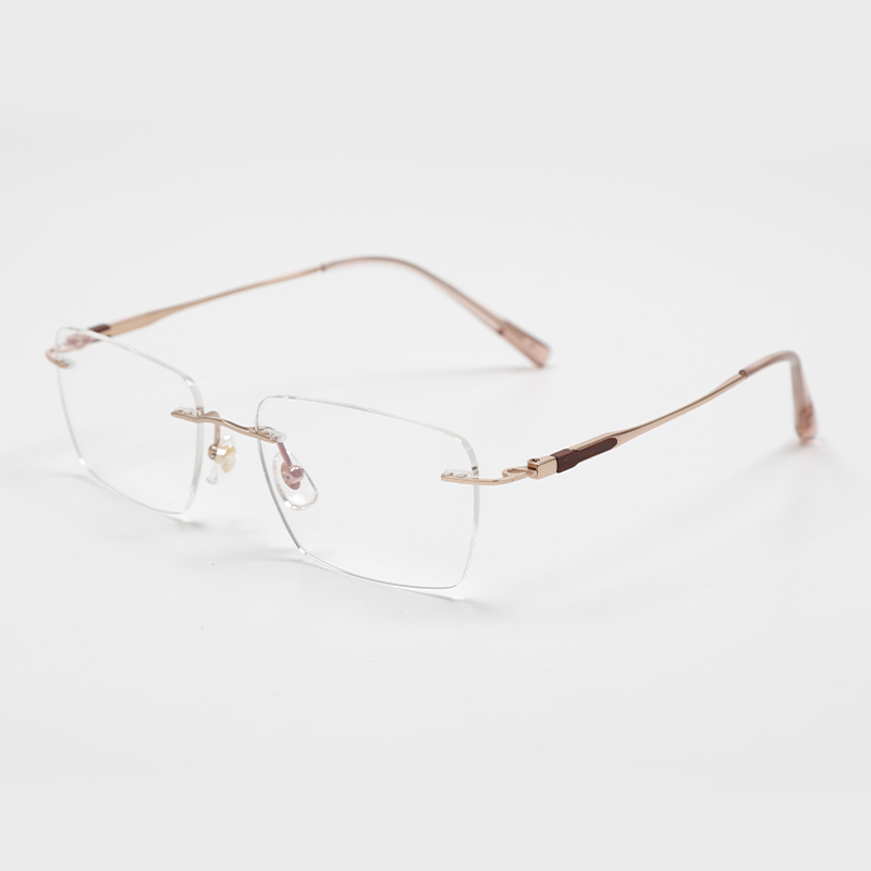 2026 55-18-148 Wooden Rimless Titanium Eyeglasses OEM