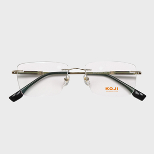 2015 57-17-148 Wood Inlay Titanium Rimless Eyeglasses Frames OEM