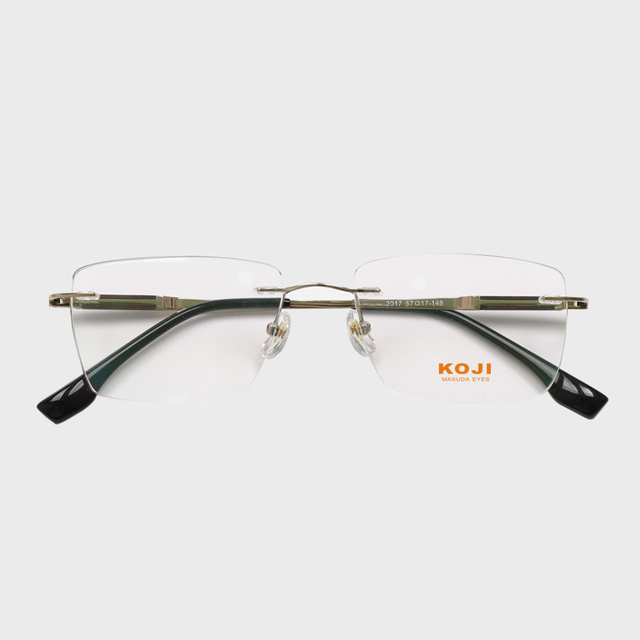 2015 57-17-148 Wood Inlay Titanium Rimless Eyeglasses Frames OEM