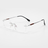 2015 57-17-148 Wood Inlay Titanium Rimless Eyeglasses Frames OEM