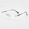 2008 56-18-148 Natural Wood Titanium Rimless Eyeglass Frames