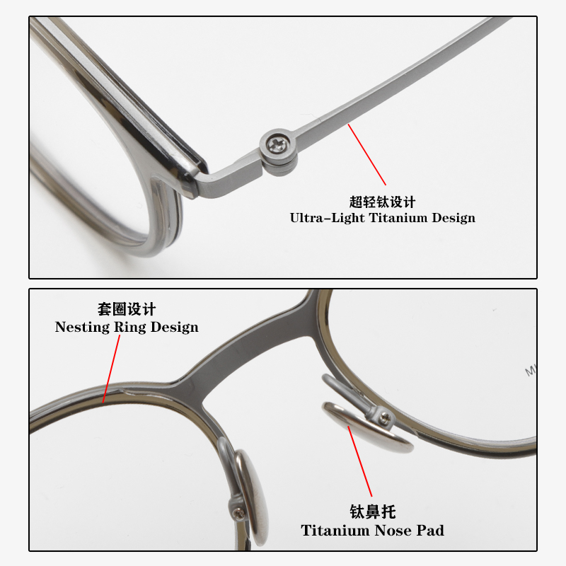 KM8509 52-19-150 Titanium Rimlock Eyeglass Frames OEM