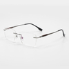 2015 57-17-148 Wood Inlay Titanium Rimless Eyeglasses Frames OEM