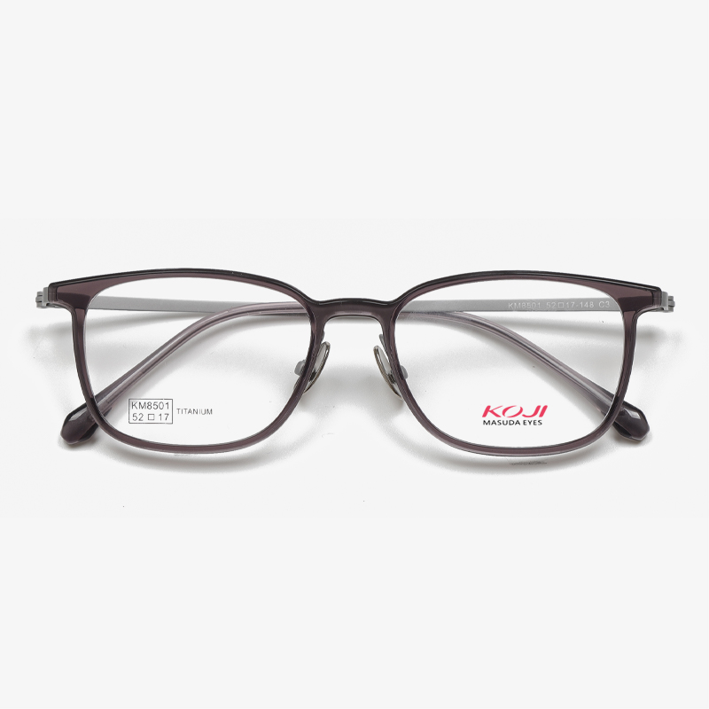 KM8501 52 17 148 Titanium Half Rim Eyeglass Frames KOJI MASUDA