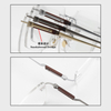 2008 56-18-148 Natural Wood Titanium Rimless Eyeglass Frames