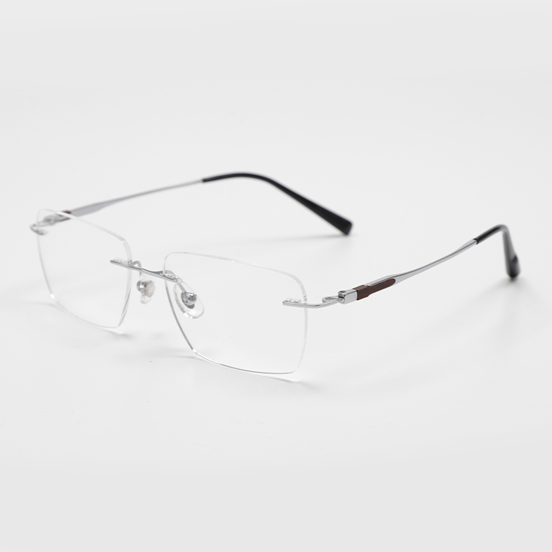 2026 55-18-148 Wooden Rimless Titanium Eyeglasses OEM