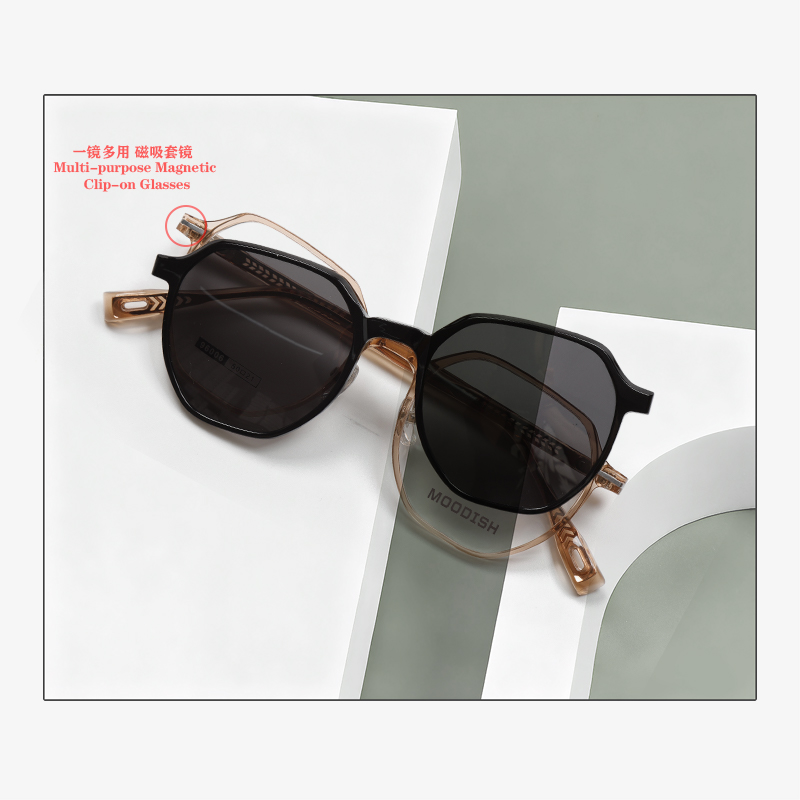 96006 50-21-150 Magnetic Snap On Clip On Sunglasses MOODISH