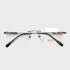 2033 55-18 Ebony Wood Frameless Titanium Eyeglasses OEM