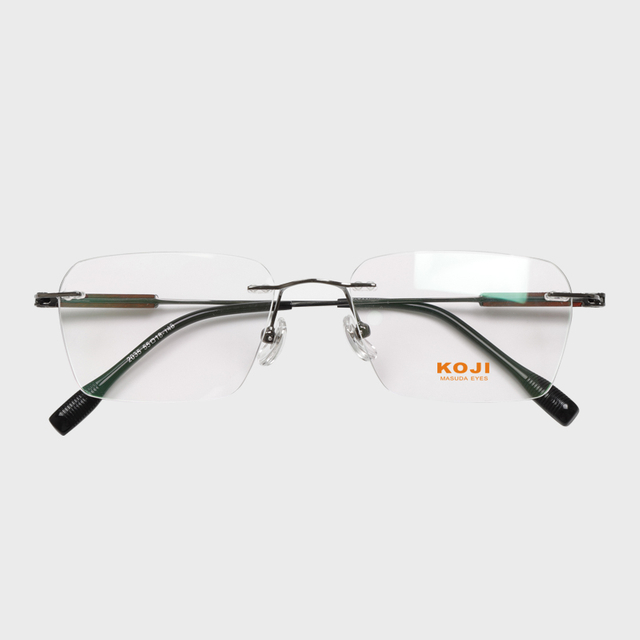 2033 55-18 Ebony Wood Frameless Titanium Eyeglasses OEM