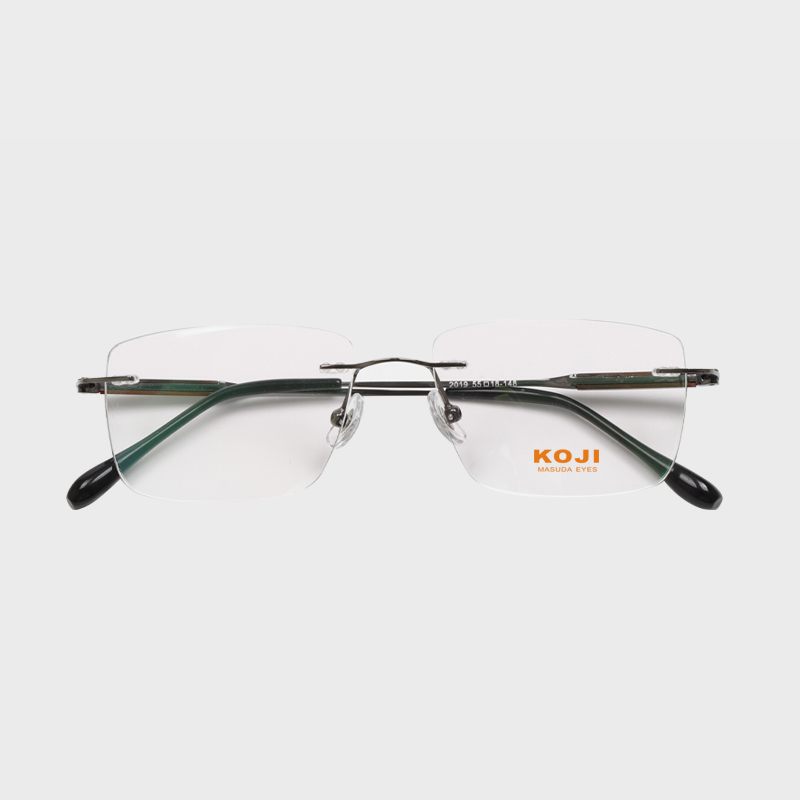 2018 55-18-148 Wooden Temple Titanium Rimless Eyeglasses