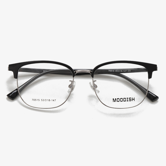 70515 53-18-147 Metal Retro Business Glasses Lightweight MOODISH