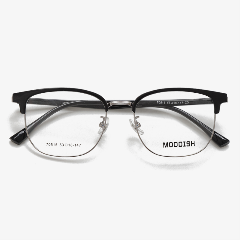 70515 53-18-147 Metal Retro Business Glasses Lightweight MOODISH