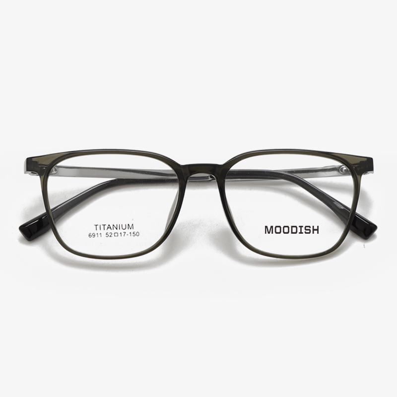 6911 52-17-150 Ultra Light TR90 Memory Titanium Eyeglass Frames MOODISH